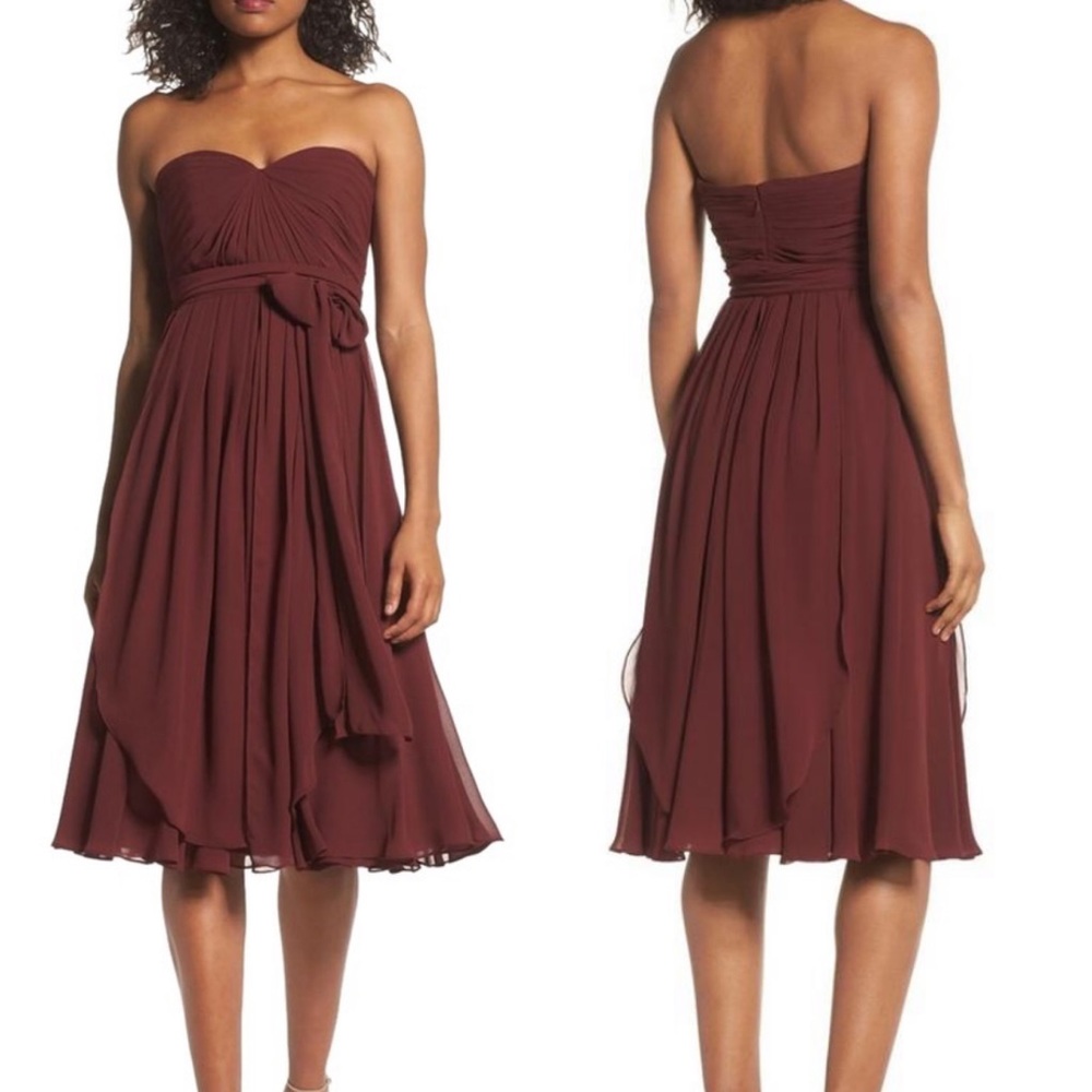 Jenny Yoo Emmie Size 8 Burgundy